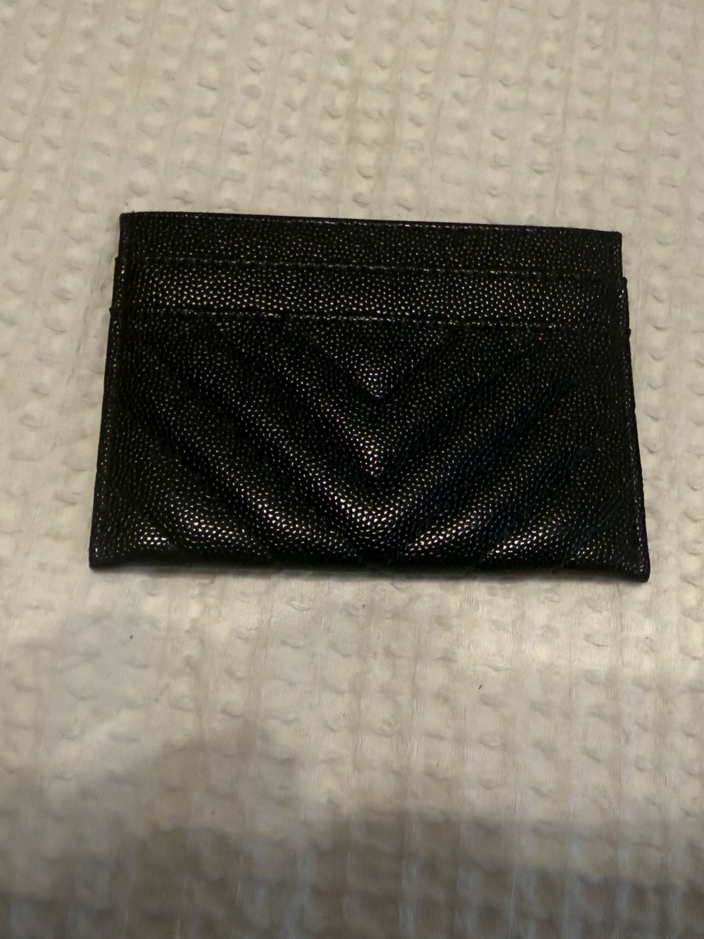 YSL Black Quilted Leather Card Case - Picture 2 of 3